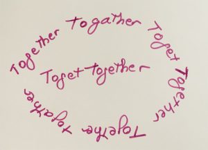 Fuchsia text against a plain white background reads: Together To gather To get Together Together togather To get Together